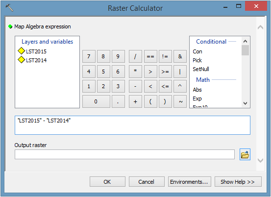 Raster Calculator