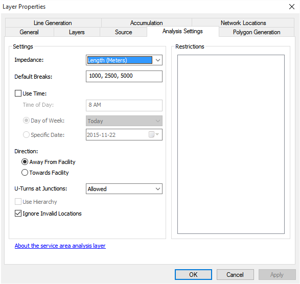 Analysis Settings Tab