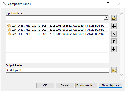 Composite Bands Tool ArcGIS