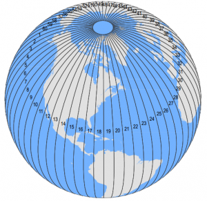 UTM Zones Globe
