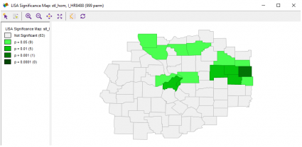 geoda lisa significance p-value
