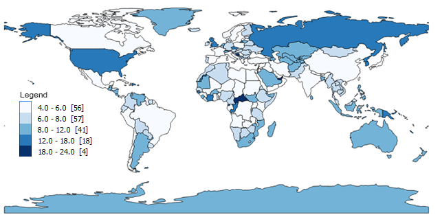 Natural Breaks Jenks Choropleth Map