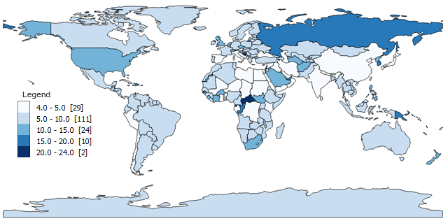 What Is A Choropleth Map Used For Choropleth Maps - A Guide To Data Classification - Gis Geography