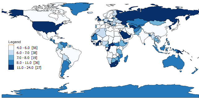 Choropleth Map Ap Human Geography Choropleth Maps - A Guide To Data Classification - Gis Geography