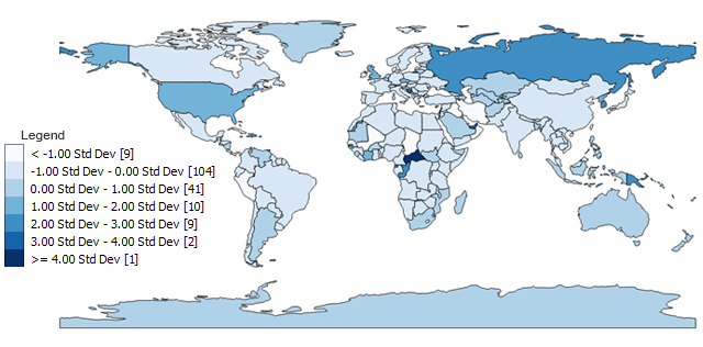 Standard Deviations Map