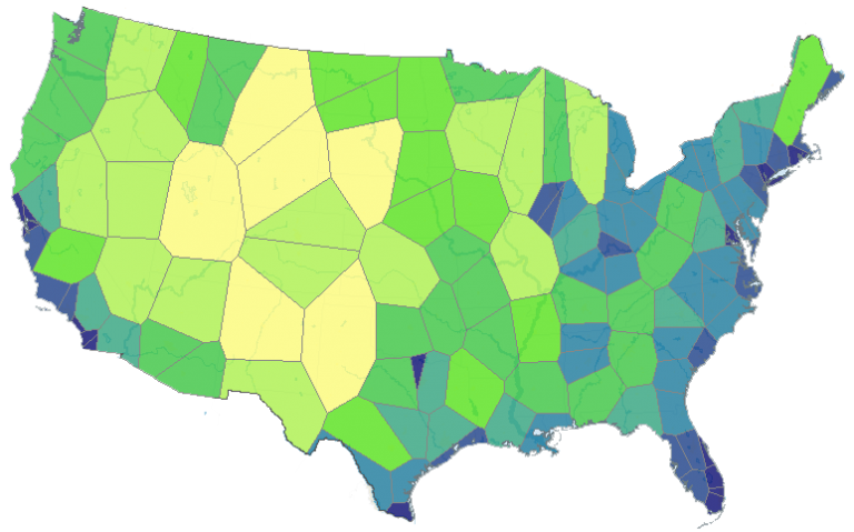 Voronoi Diagram Thiessen Polygons