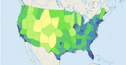 Voronoi Diagram Thiessen Polygons