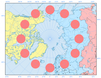 stereographic projection arctic tissot