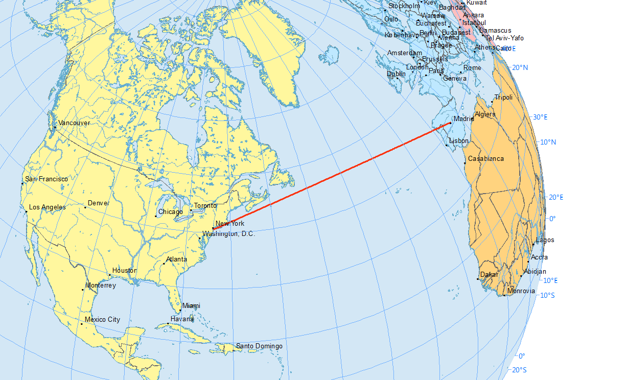 Why Are Great Circles The Shortest Flight Path Gis Geography