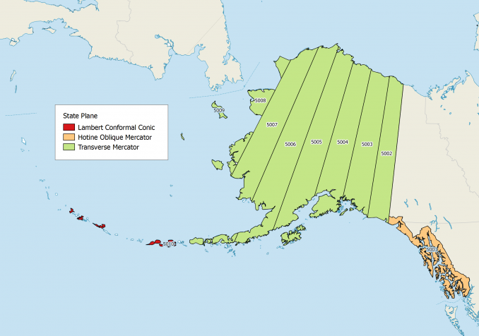 Alaska State Plane Coordinate-System Map Projections