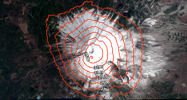 Comparison of the original contour lines to the contour lines from the