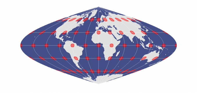 Sinusoidal Equal Area Projection