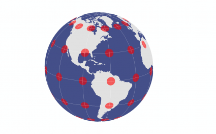 Globe - Conformal, equidistant and equal area