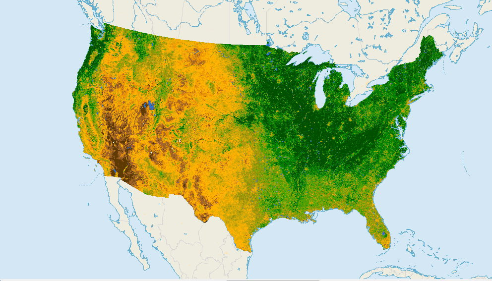 ndvi united states - normalized difference vegetation index