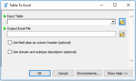 table to excel tool