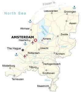 Map of Netherlands – Cities and Roads