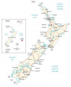 Map of New Zealand – Cities and Roads