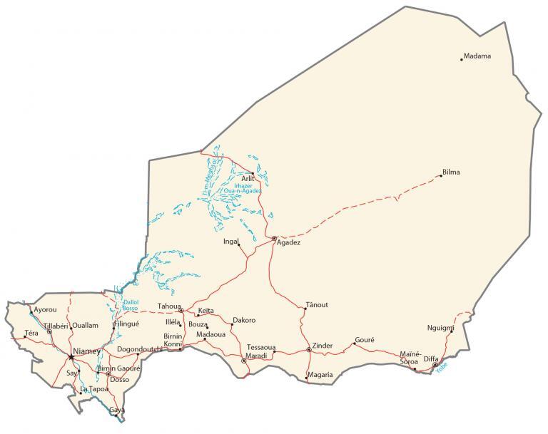 niger river africa map