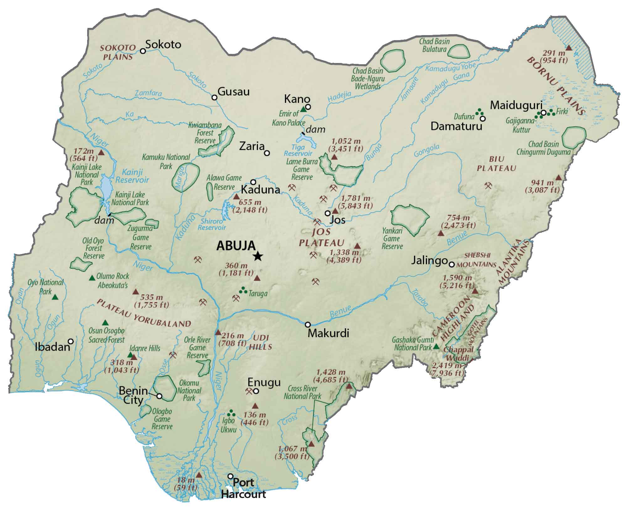 Nigeria Map Cities And Roads GIS Geography Nigeria Map Cities And Roads GIS Geography