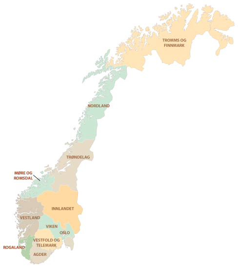 Norway Counties Map