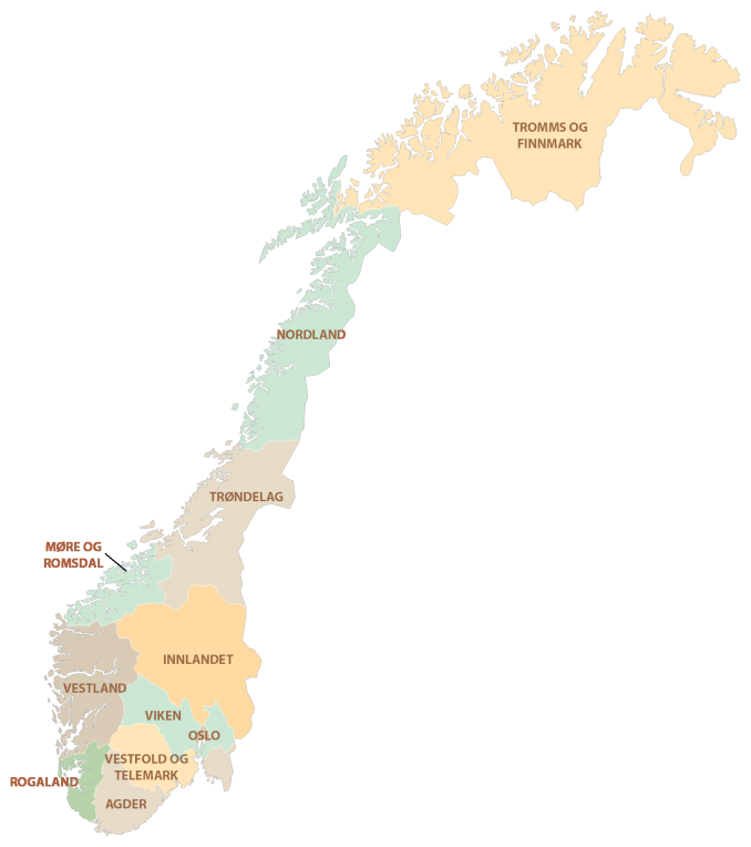 Norway Counties Map