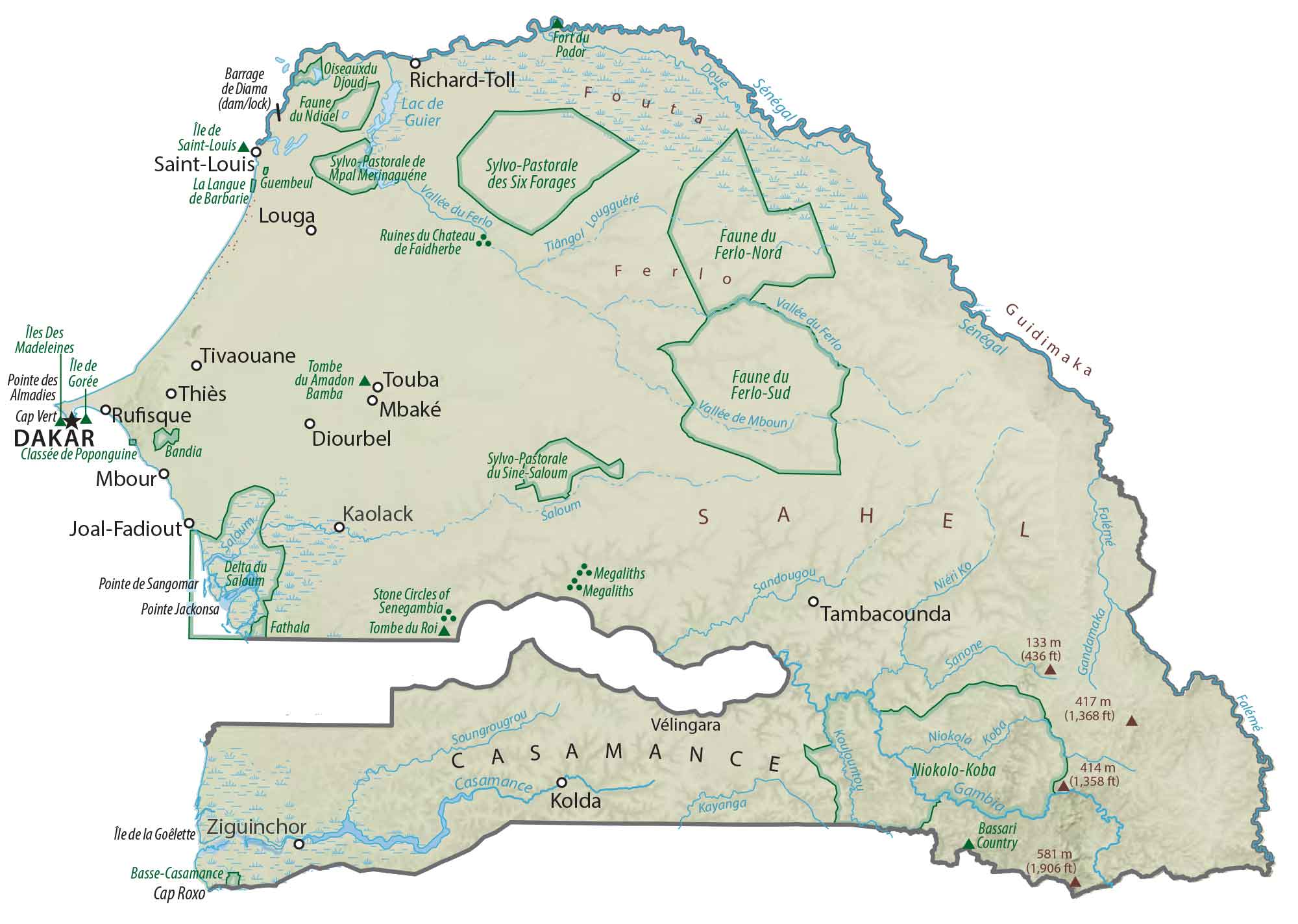 Senegal Physical Map