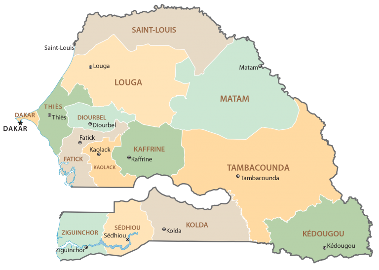 Senegal Regions Map