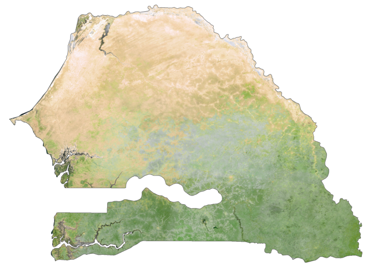 Senegal Satellite Map