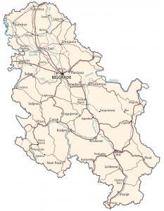 Map of Serbia and Satellite Image
