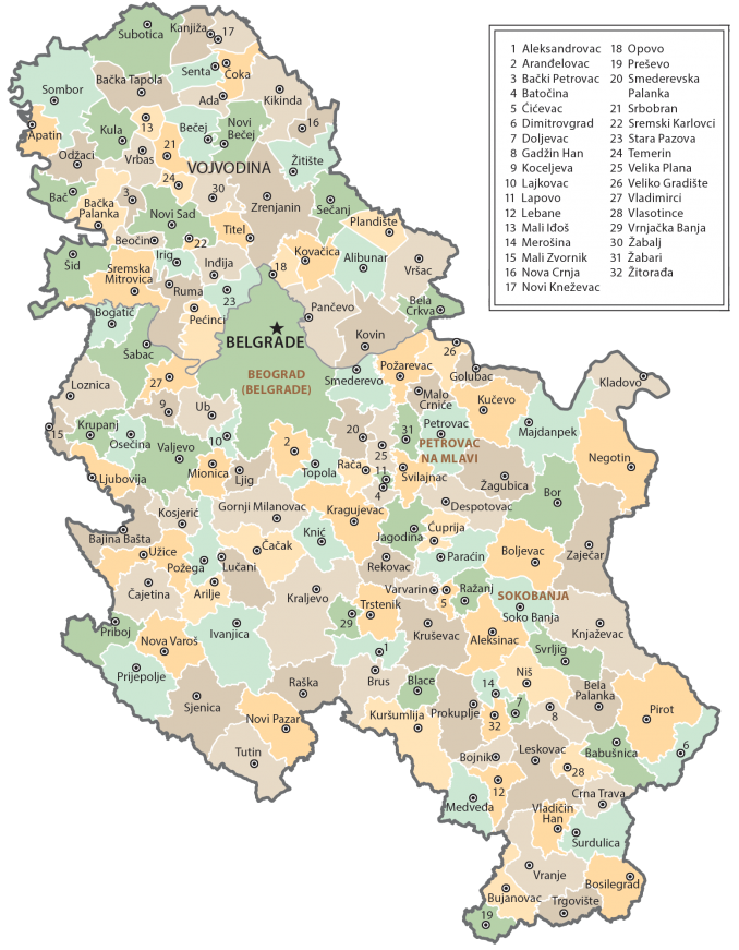 Serbia Municipality Map