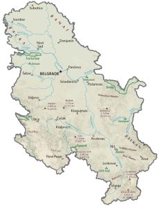 Serbia Physical Map