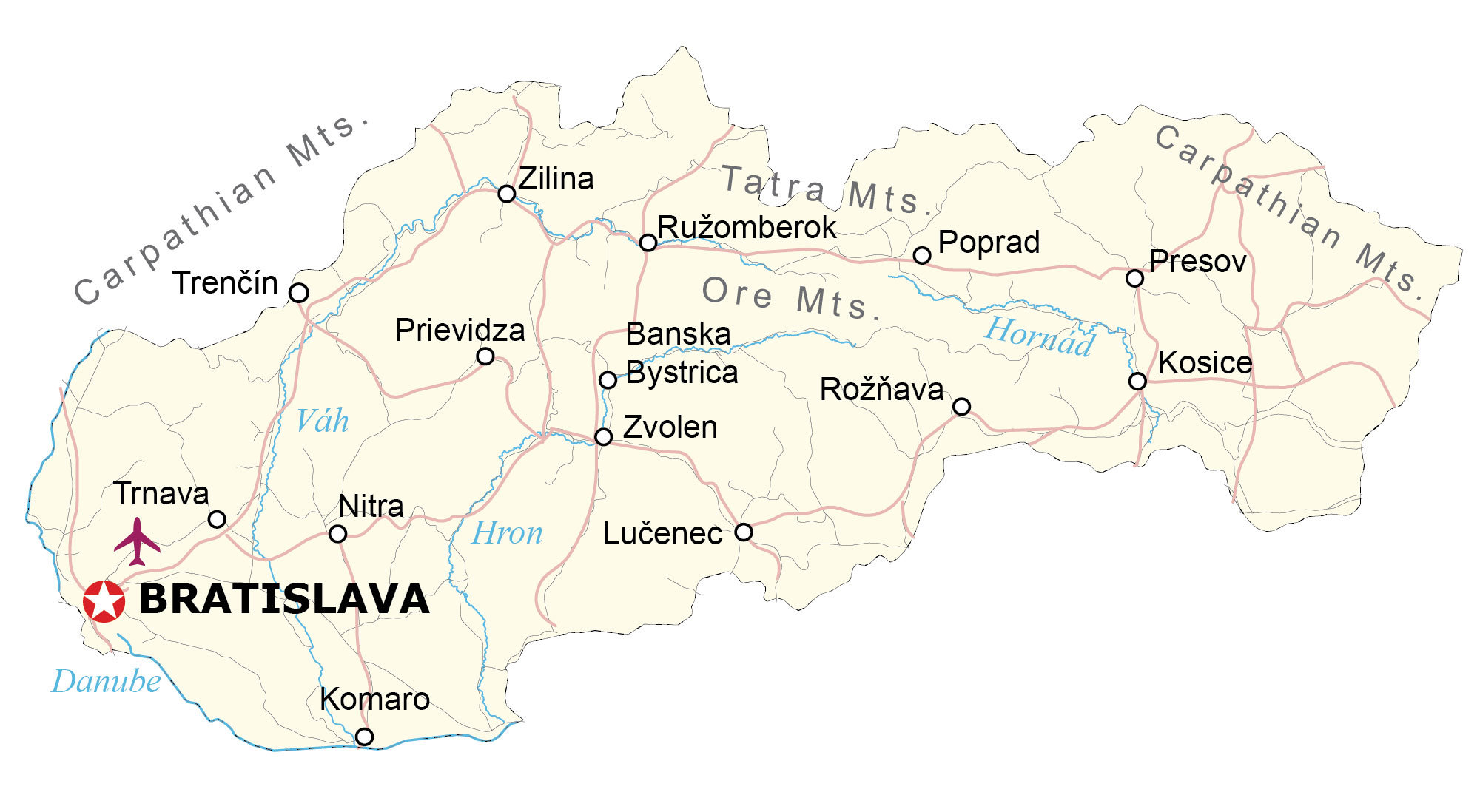 Map of Slovakia - GIS Geography