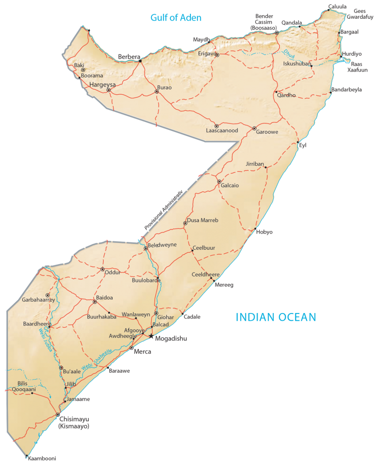 Somalia Physical Map