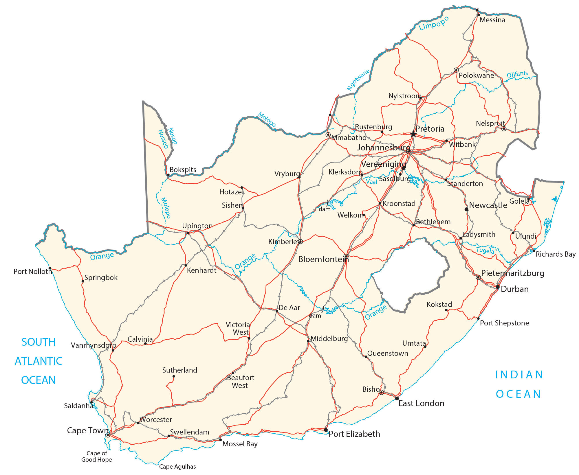 Free Gis Maps South Africa Map Of South Africa - Gis Geography