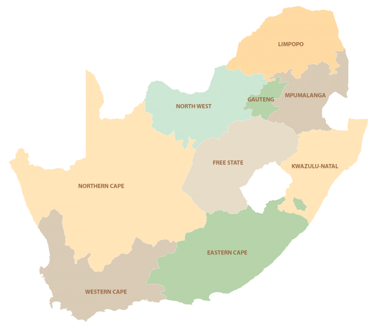 South Africa Regions Map