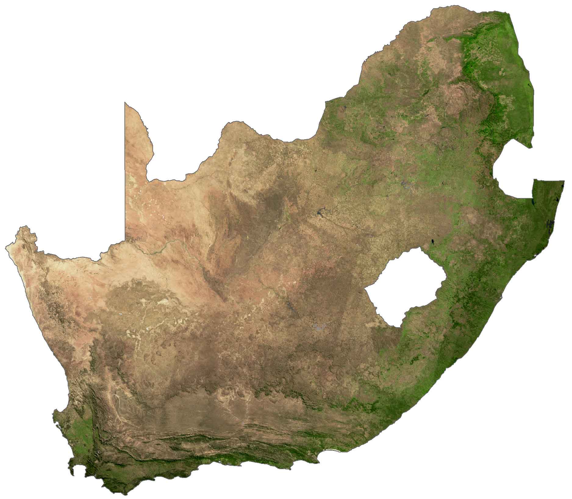 South Africa Satellite Map