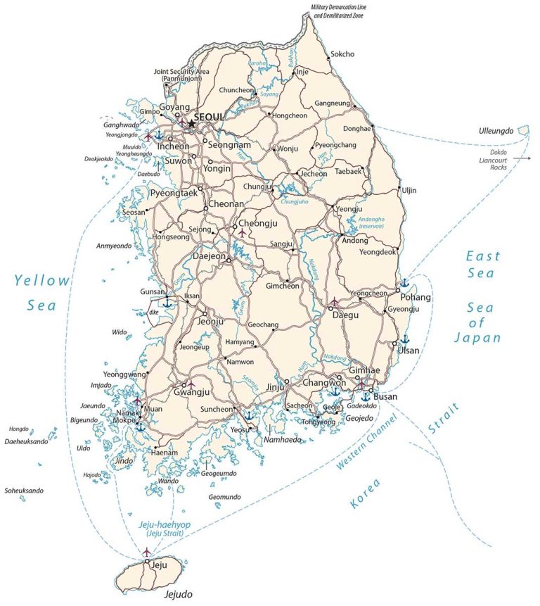 Map Of South Korea Gis Geography