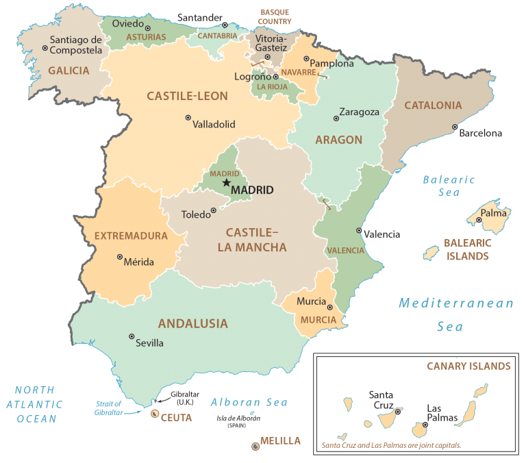 Spain Administrative Map