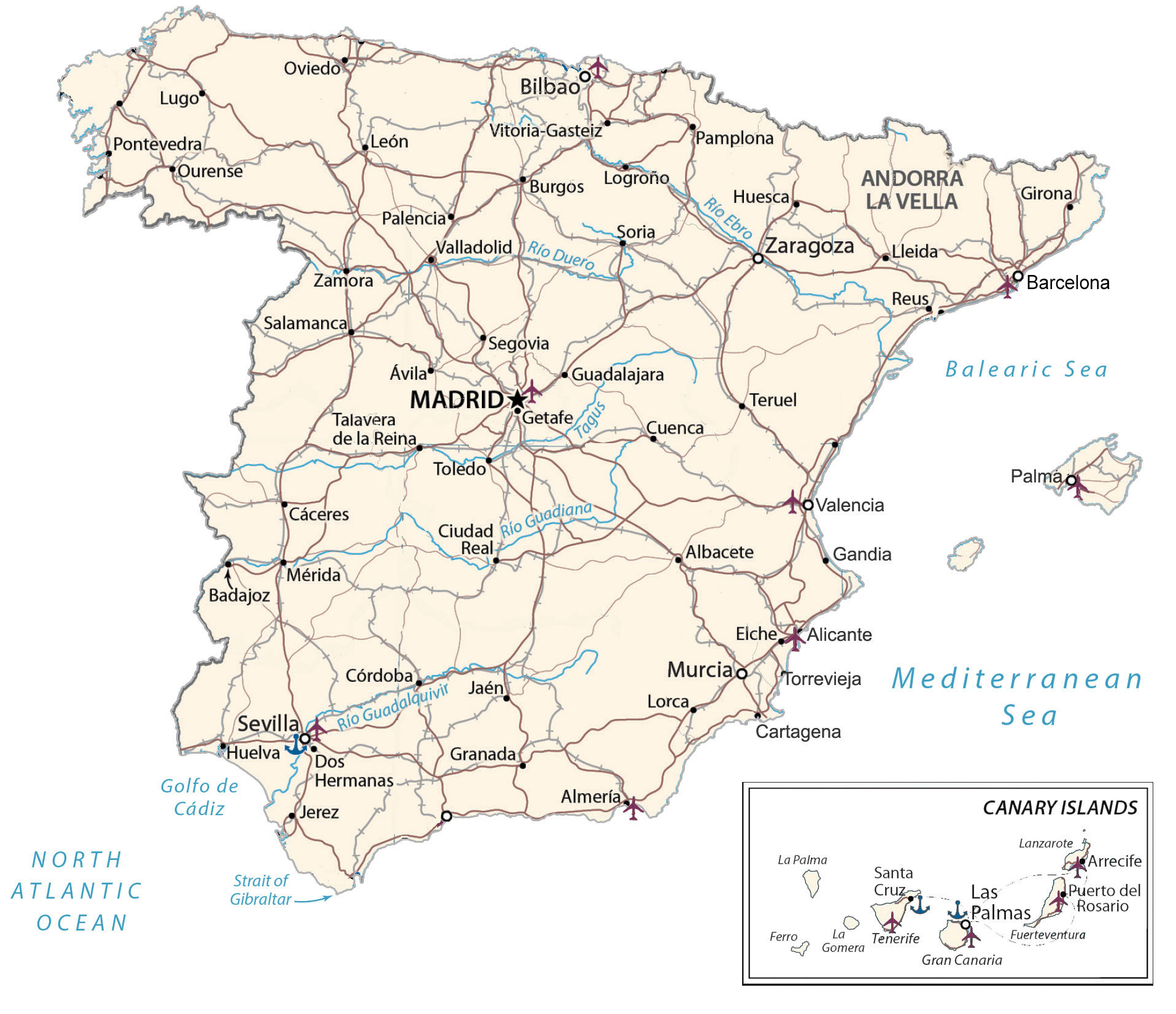 Portugal Physical Map - Full size