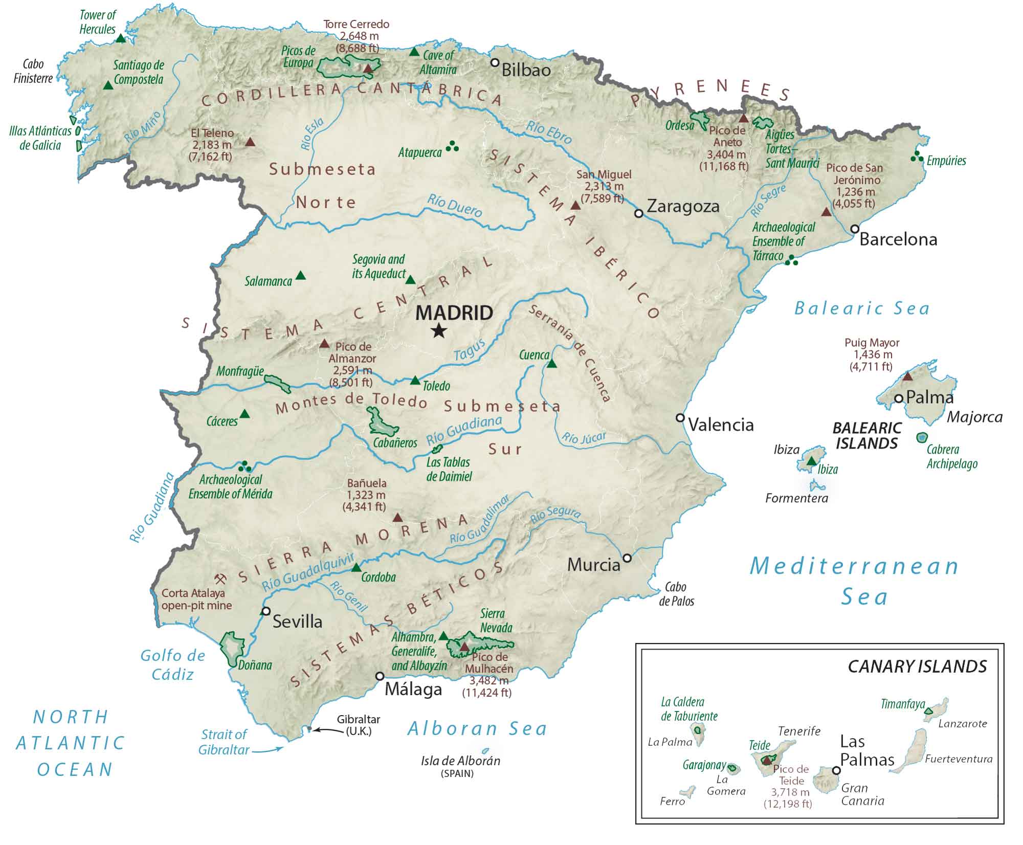 Details About Geography Of Spain Spain Map Regions Geography Facts