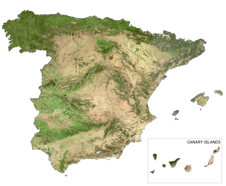 Spain Satellite Map