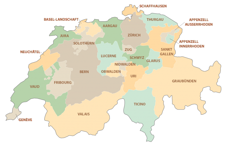 Switzerland Administration Map