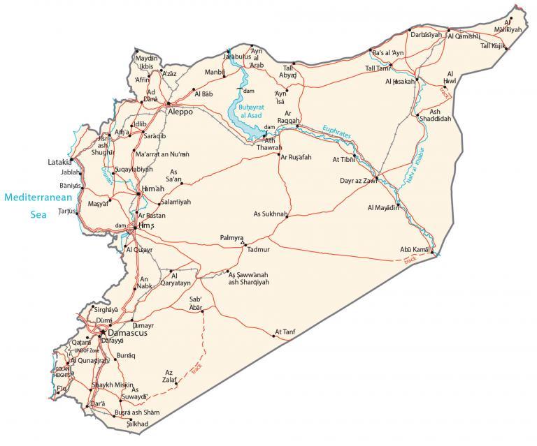 Syria Map – Cities and Roads