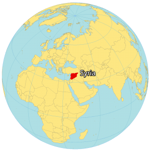 syrian desert location on world map