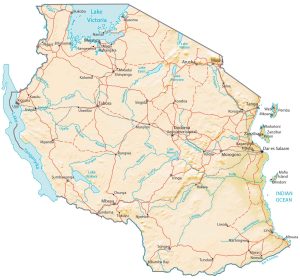 Tanzania Physical Map