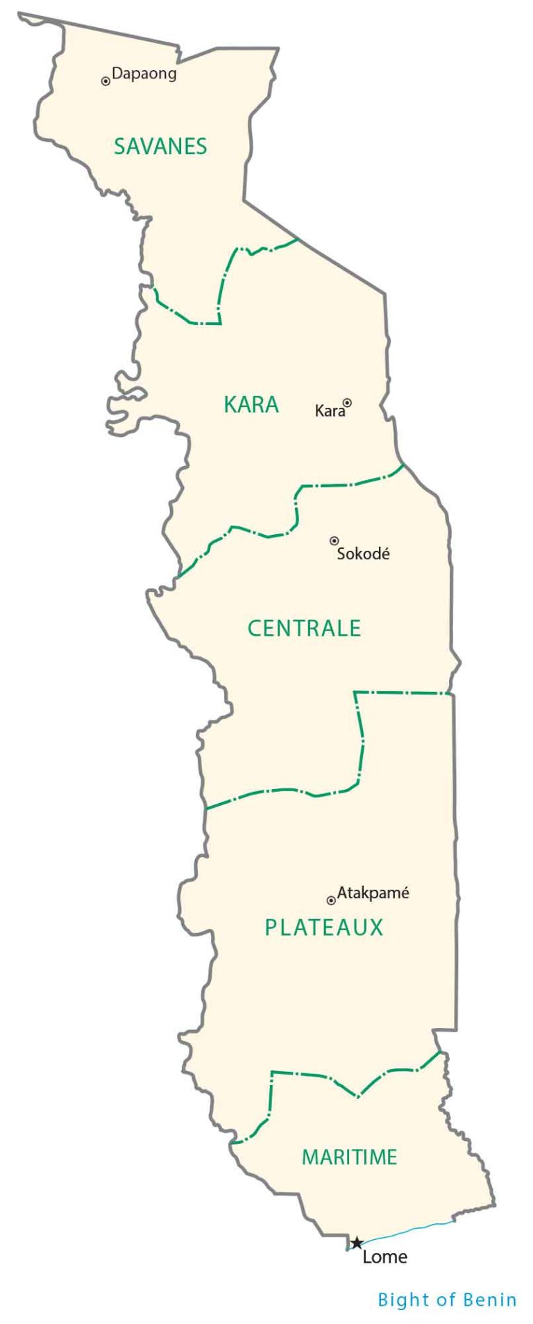 Togo Regions Map