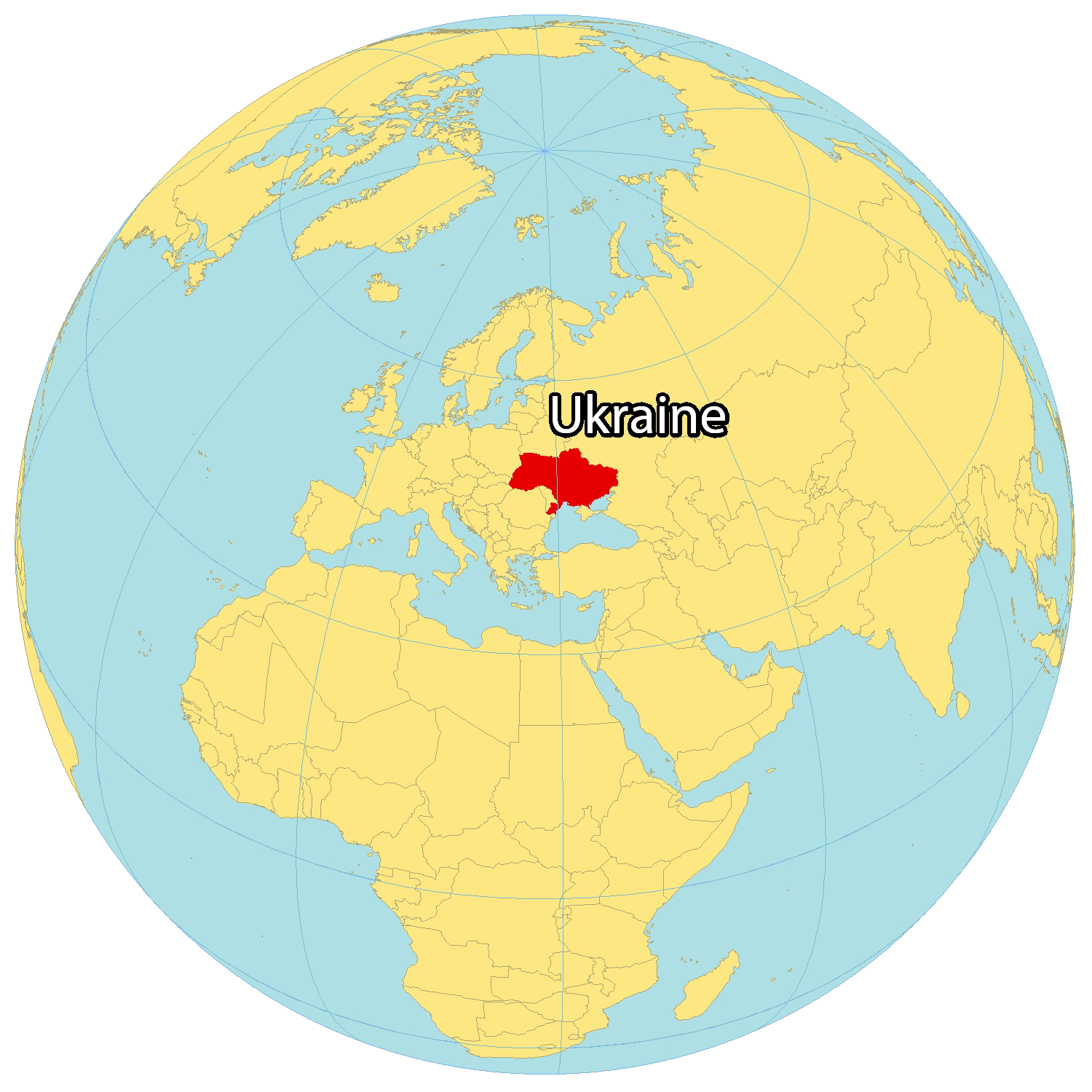 World Map Showing The Ukraine - United States Map
