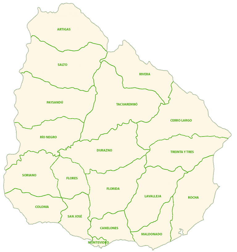 Uruguay Departments Map
