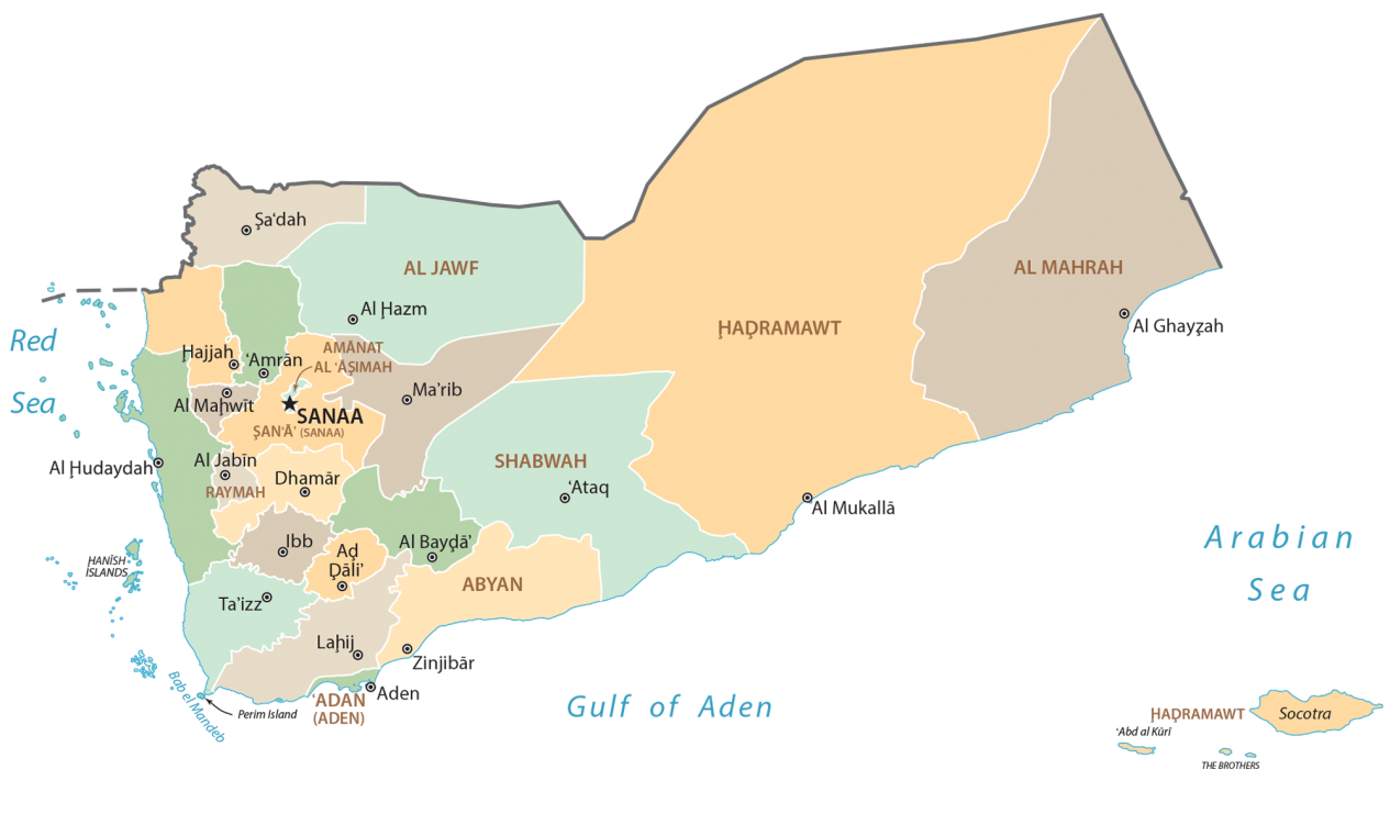 Yemen Governorate Map