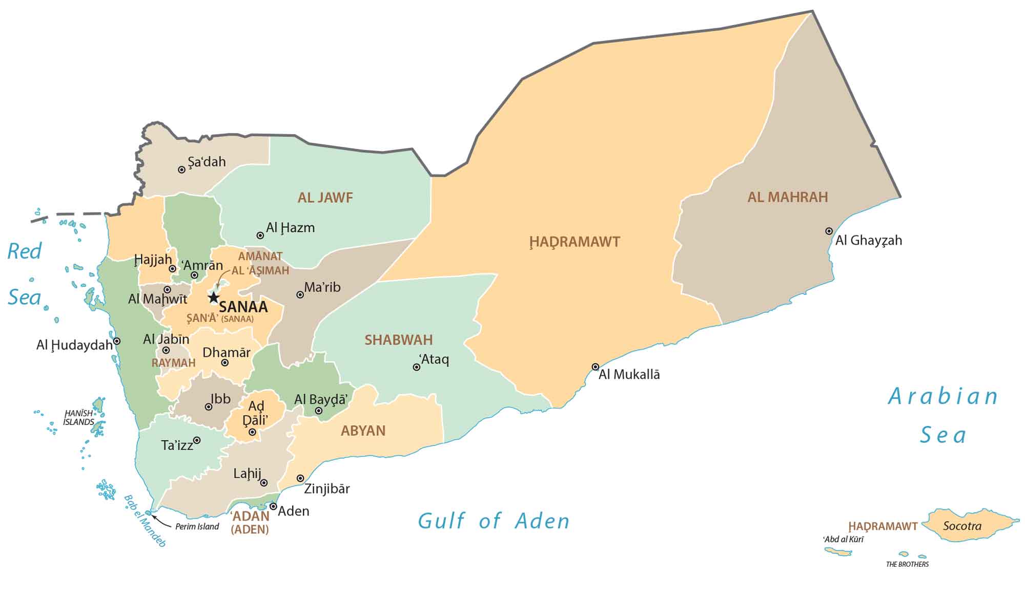 Yemen Governorate Map